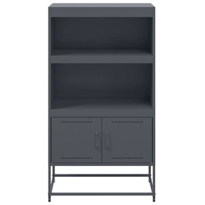 Anthrazitfarbenes Highboard aus Stahl, 68,5 cm