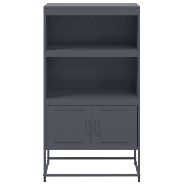 Anthrazitfarbenes Highboard aus Stahl, 68,5 cm