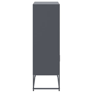 Anthrazitfarbenes Highboard aus Stahl, 68,5 cm