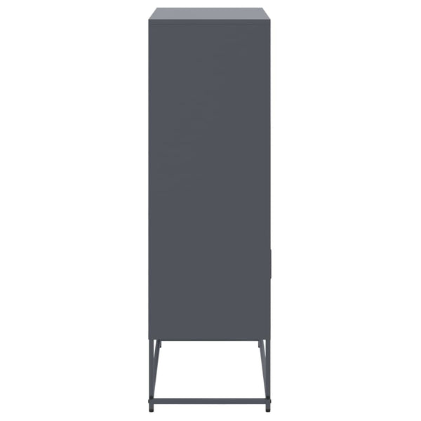 Anthrazitfarbenes Highboard aus Stahl, 68,5 cm