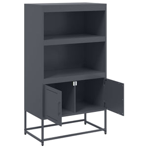 Anthrazitfarbenes Highboard aus Stahl, 68,5 cm