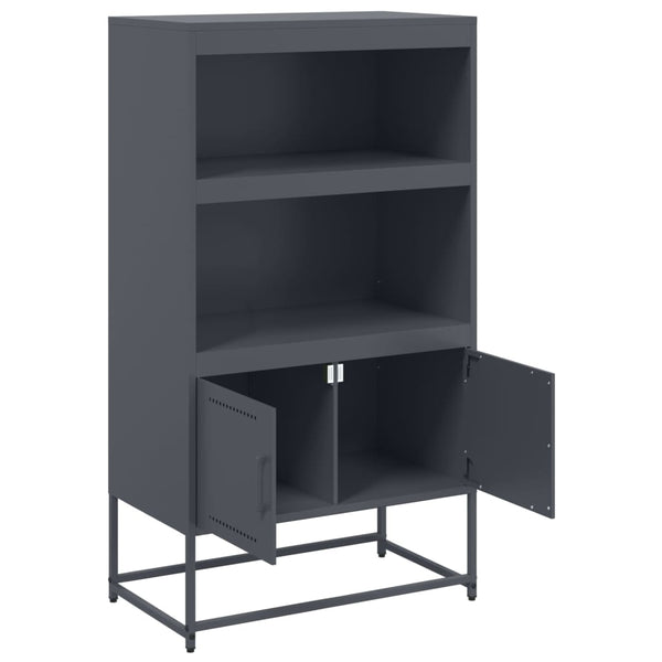 Anthrazitfarbenes Highboard aus Stahl, 68,5 cm