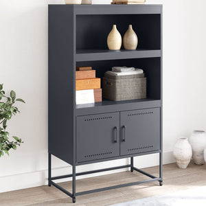 Anthrazitfarbenes Highboard aus Stahl, 68,5 cm