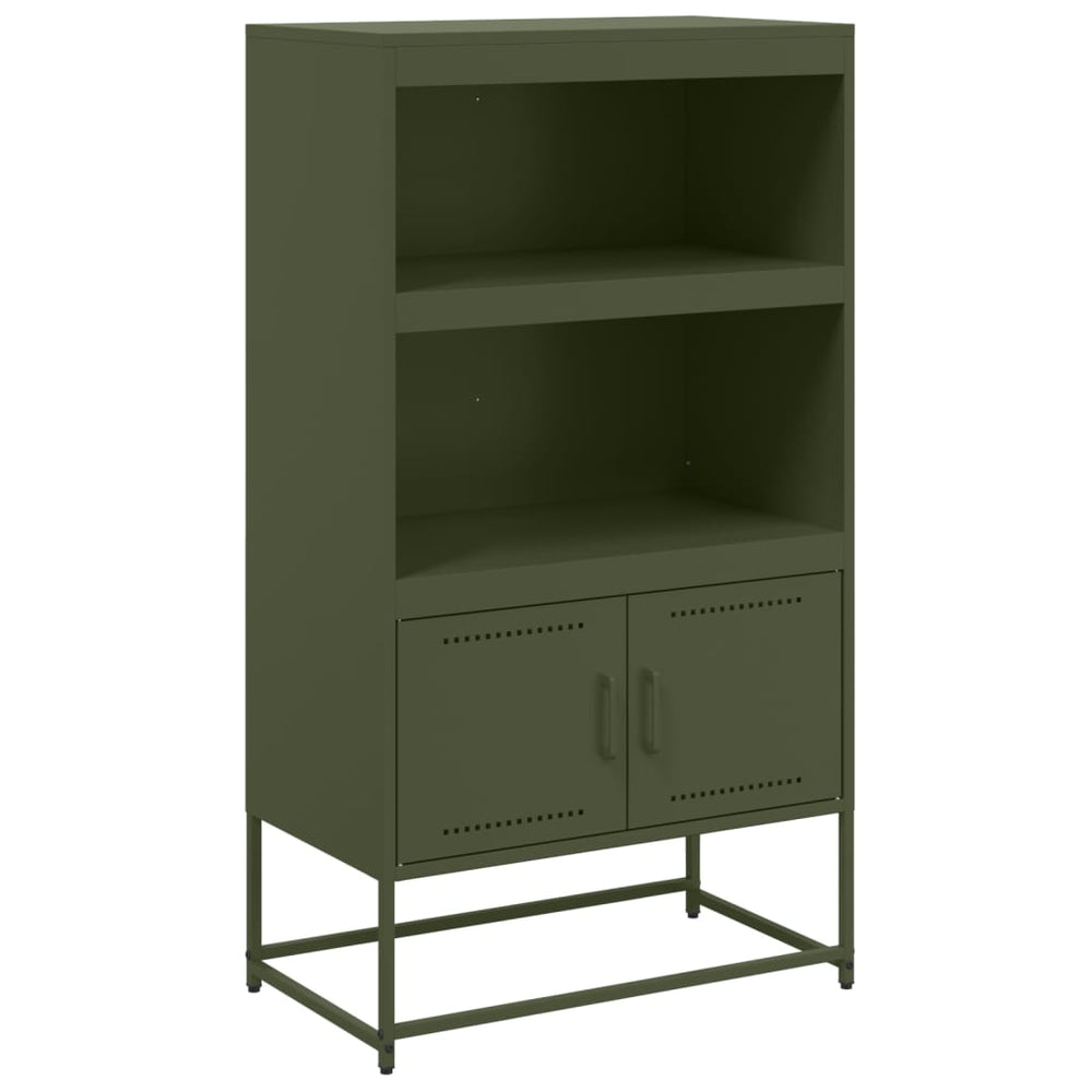 Olivgrünes Highboard 68,5 cm aus Stahl