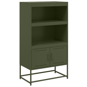 Olivgrünes Highboard 68,5 cm aus Stahl