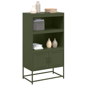 Olivgrünes Highboard 68,5 cm aus Stahl
