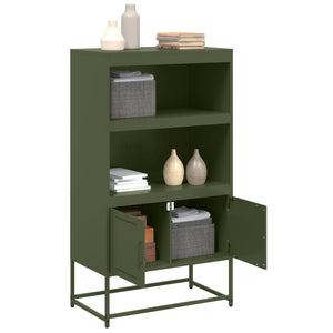 Olivgrünes Highboard 68,5 cm aus Stahl