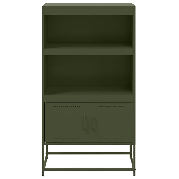 Olivgrünes Highboard 68,5 cm aus Stahl