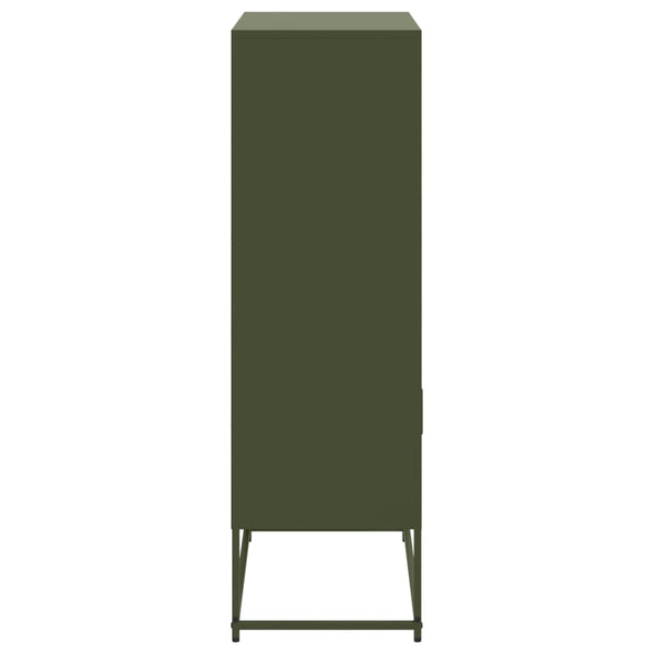 Olivgrünes Highboard 68,5 cm aus Stahl