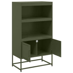 Olivgrünes Highboard 68,5 cm aus Stahl