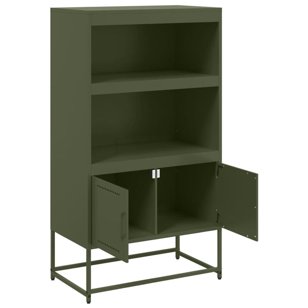 Olivgrünes Highboard 68,5 cm aus Stahl