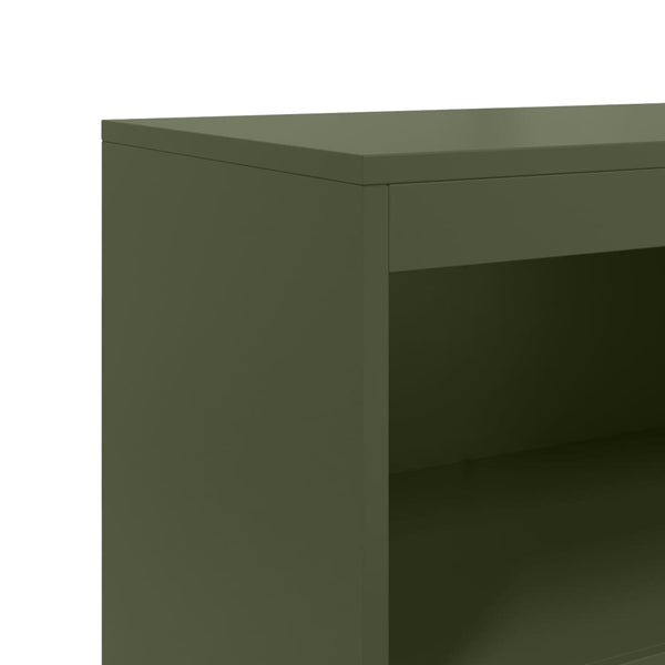Olivgrünes Highboard 68,5 cm aus Stahl