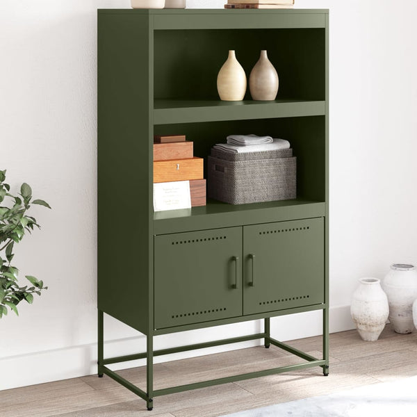 Olivgrünes Highboard 68,5 cm aus Stahl