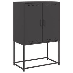 Schwarzes Highboard aus Stahl, 68,5 cm