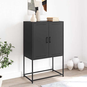 Schwarzes Highboard aus Stahl, 68,5 cm