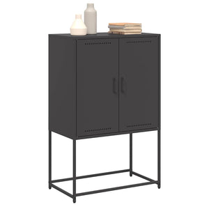 Schwarzes Highboard aus Stahl, 68,5 cm