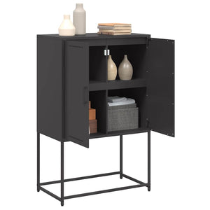 Schwarzes Highboard aus Stahl, 68,5 cm