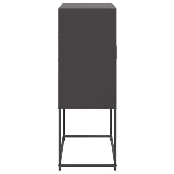 Schwarzes Highboard aus Stahl, 68,5 cm
