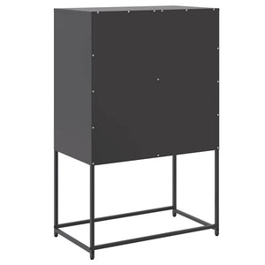 Schwarzes Highboard aus Stahl, 68,5 cm