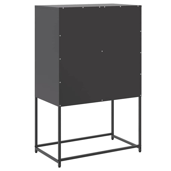 Schwarzes Highboard aus Stahl, 68,5 cm