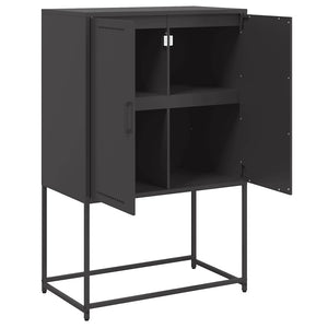 Schwarzes Highboard aus Stahl, 68,5 cm