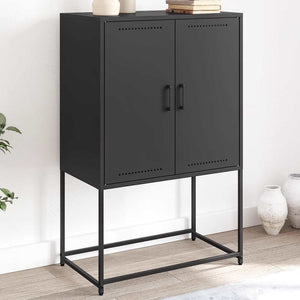Schwarzes Highboard aus Stahl, 68,5 cm