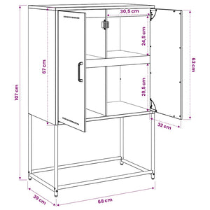 Highboard Rosa Stahl 68,5x38,5x107 cm