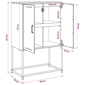 Highboard Anthrazit Stahl 68,5x38,5x107 cm