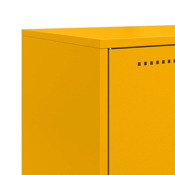 Senfgelbes Highboard aus Stahl, 68,5 cm