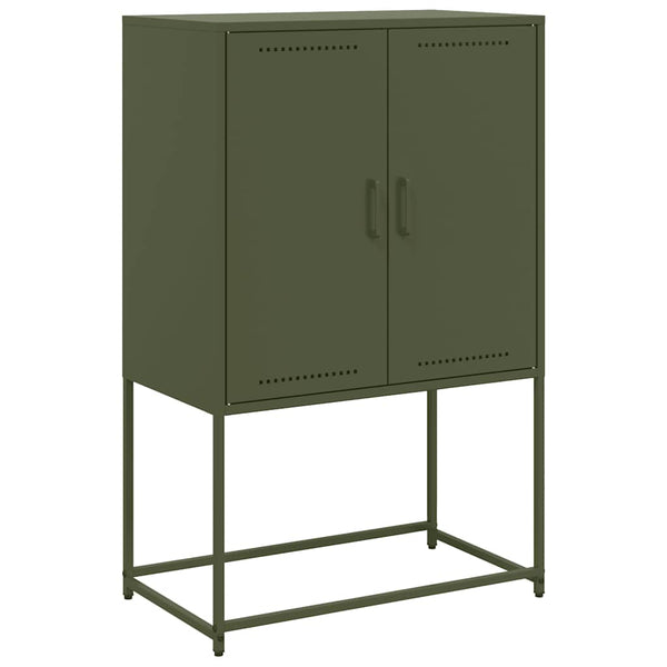Olivgrünes Highboard 68,5x38,5x107 cm Stahl