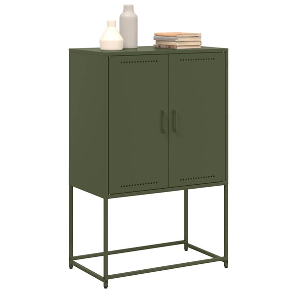 Olivgrünes Highboard 68,5x38,5x107 cm Stahl