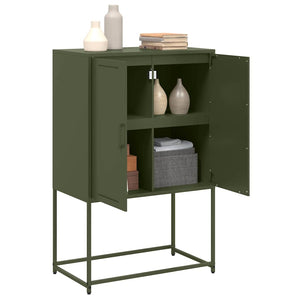 Olivgrünes Highboard 68,5x38,5x107 cm Stahl