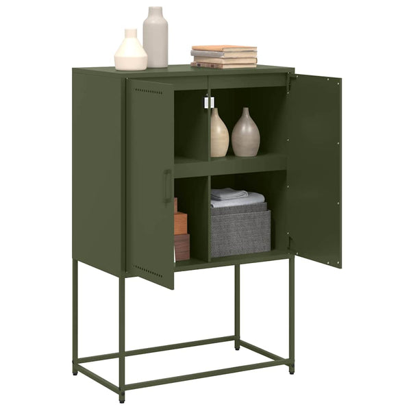Olivgrünes Highboard 68,5x38,5x107 cm Stahl