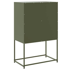 Olivgrünes Highboard 68,5x38,5x107 cm Stahl