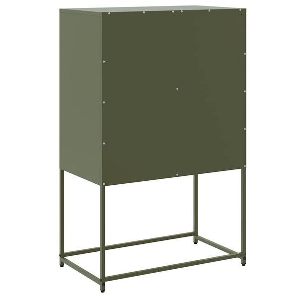 Olivgrünes Highboard 68,5x38,5x107 cm Stahl