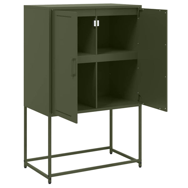 Olivgrünes Highboard 68,5x38,5x107 cm Stahl