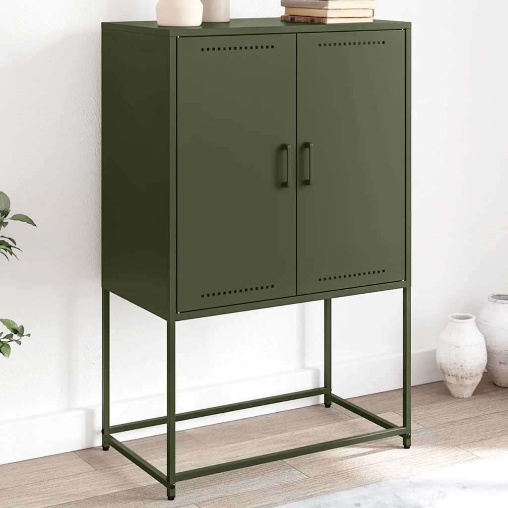 Olivgrünes Highboard 68,5x38,5x107 cm Stahl