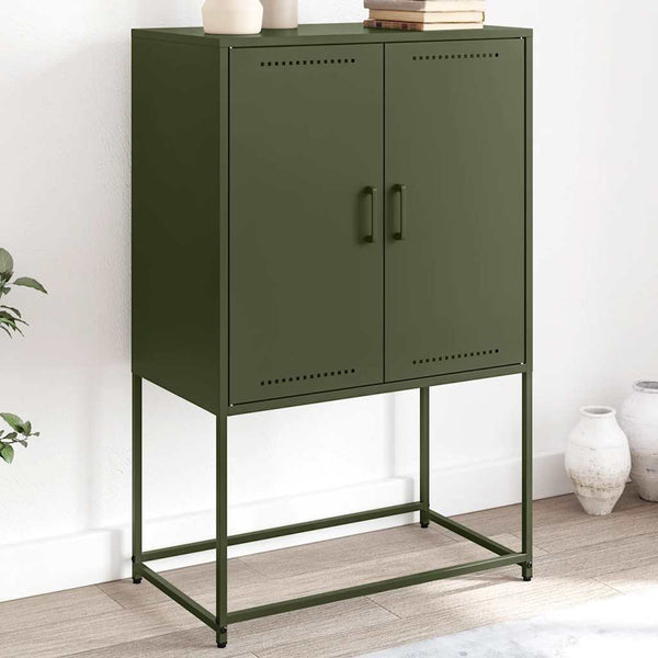 Olivgrünes Highboard 68,5x38,5x107 cm Stahl