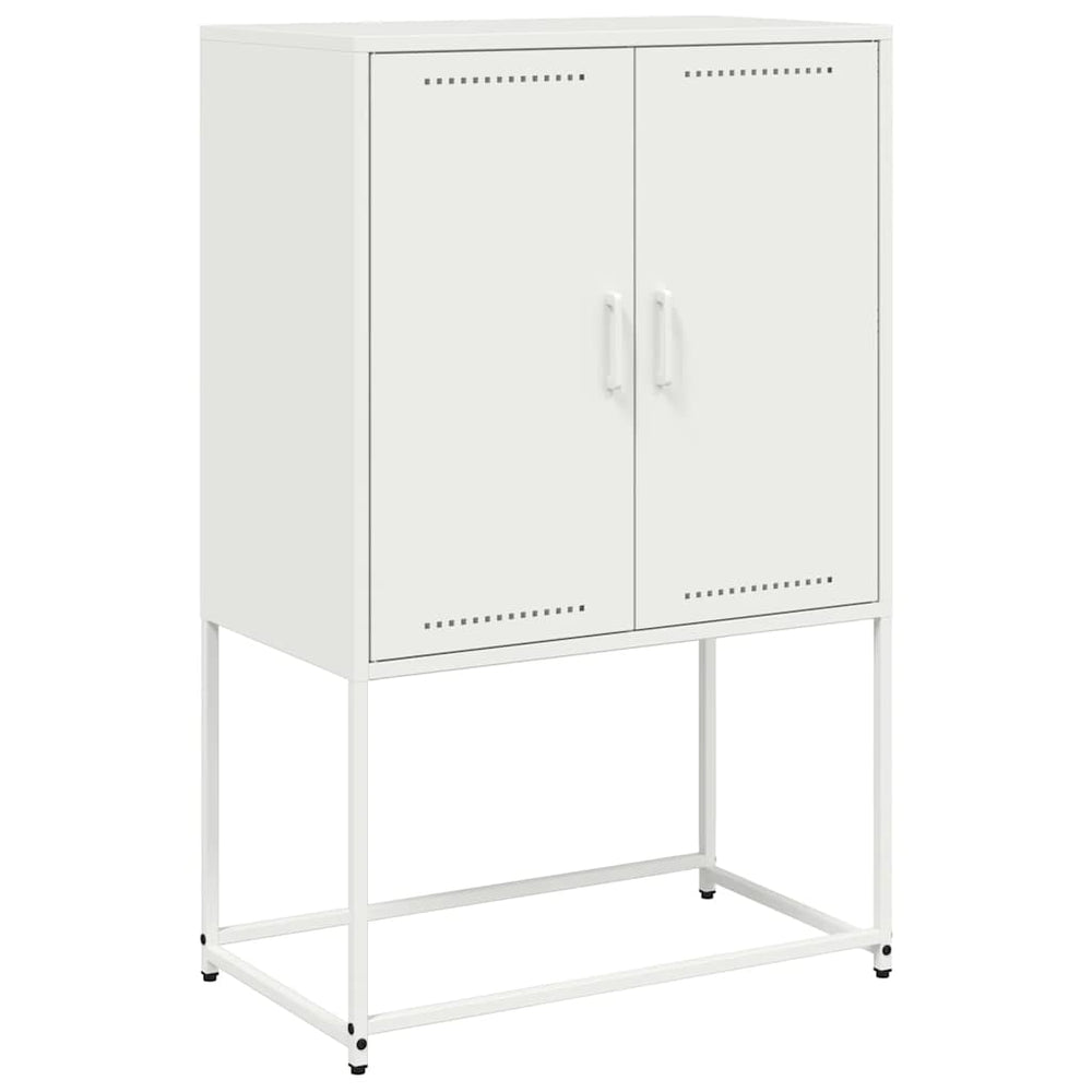 Weißes Highboard 68,5x38,5x107 cm Stahl