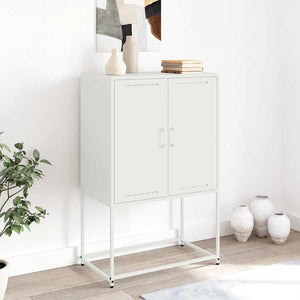 Weißes Highboard 68,5x38,5x107 cm Stahl