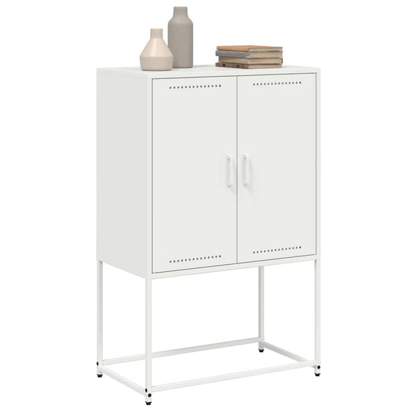 Weißes Highboard 68,5x38,5x107 cm Stahl
