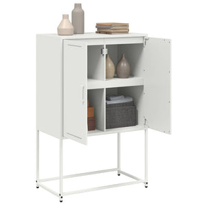 Weißes Highboard 68,5x38,5x107 cm Stahl
