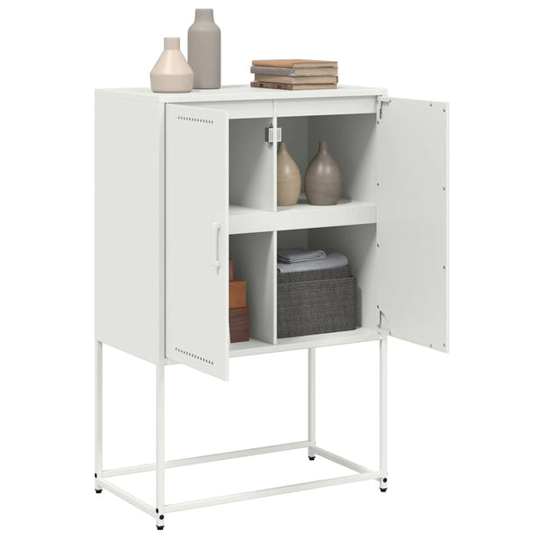 Weißes Highboard 68,5x38,5x107 cm Stahl