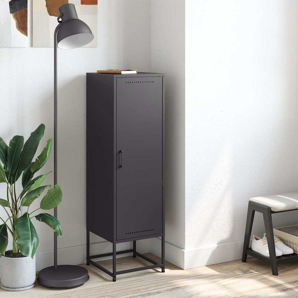 Schwarzes Highboard aus Stahl, 36x39x123 cm