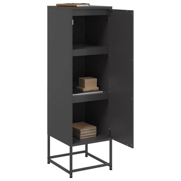 Schwarzes Highboard aus Stahl, 36x39x123 cm