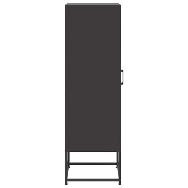 Schwarzes Highboard aus Stahl, 36x39x123 cm
