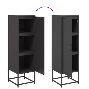 Schwarzes Highboard aus Stahl, 36x39x123 cm