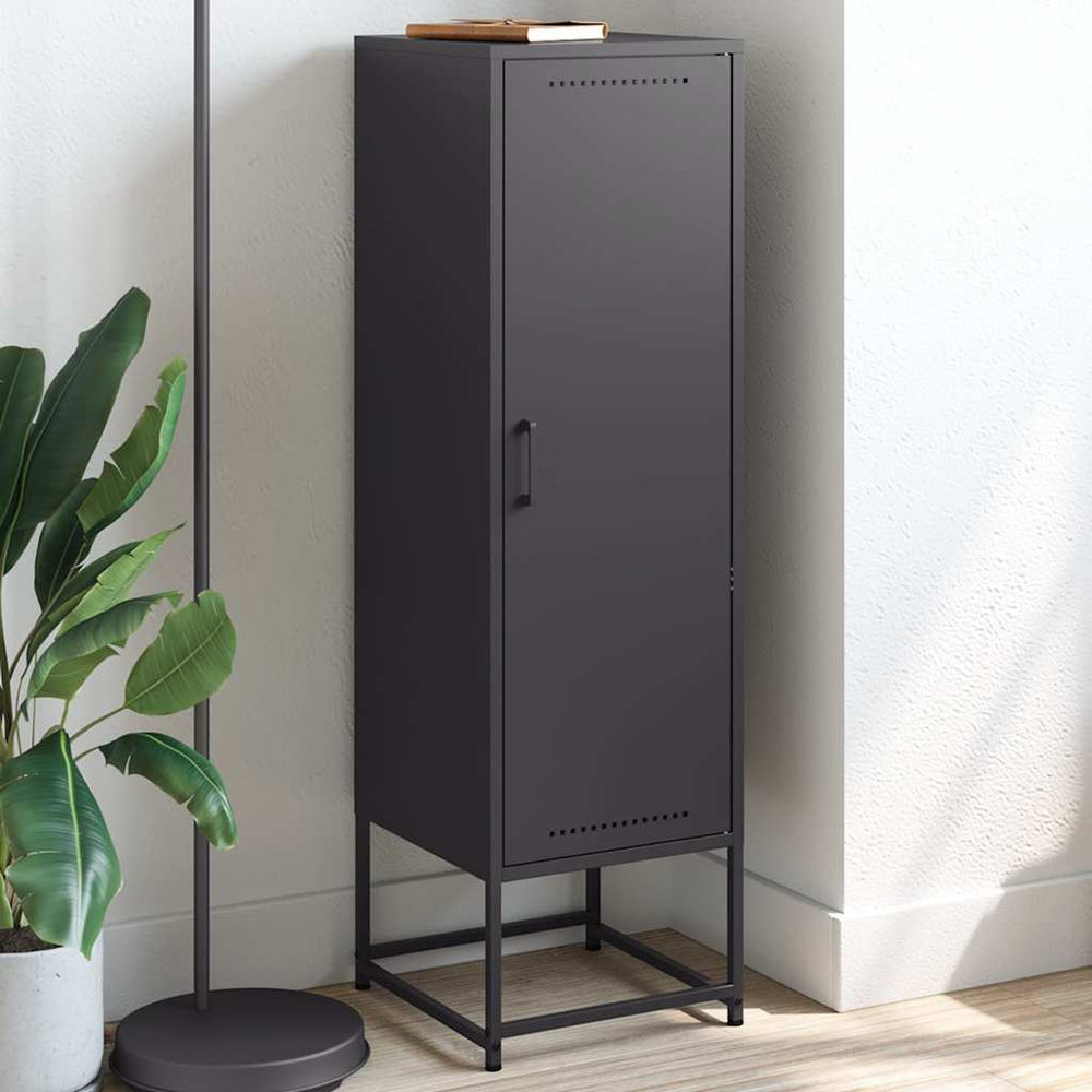 Schwarzes Highboard aus Stahl, 36x39x123 cm