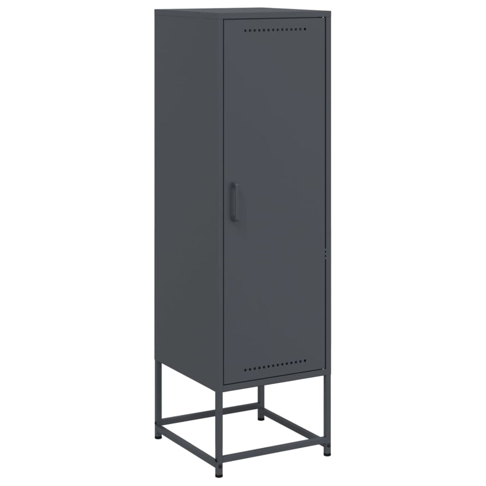 Anthrazitfarbenes Highboard aus Stahl, 36x39x123 cm