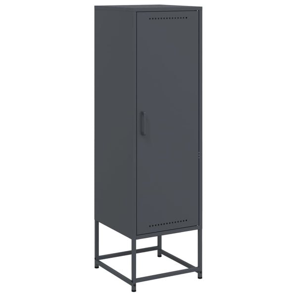 Anthrazitfarbenes Highboard aus Stahl, 36x39x123 cm